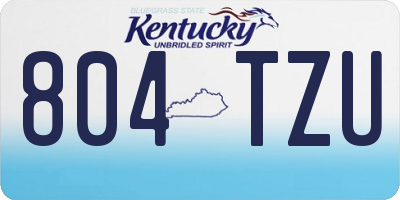 KY license plate 804TZU