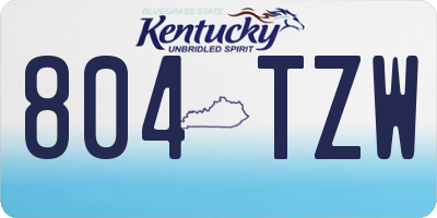KY license plate 804TZW