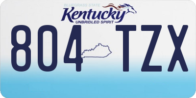 KY license plate 804TZX