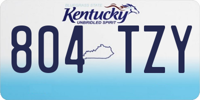 KY license plate 804TZY