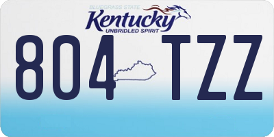 KY license plate 804TZZ