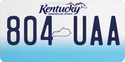 KY license plate 804UAA