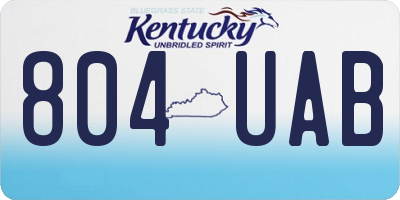 KY license plate 804UAB