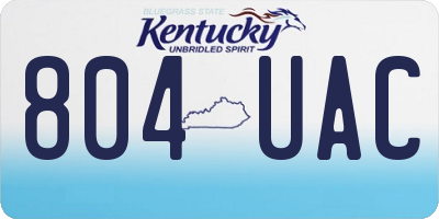 KY license plate 804UAC