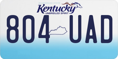 KY license plate 804UAD