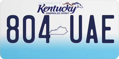 KY license plate 804UAE