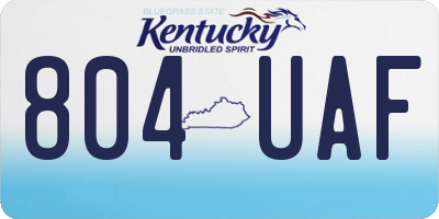 KY license plate 804UAF