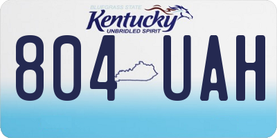 KY license plate 804UAH