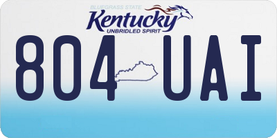 KY license plate 804UAI