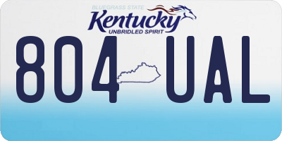 KY license plate 804UAL