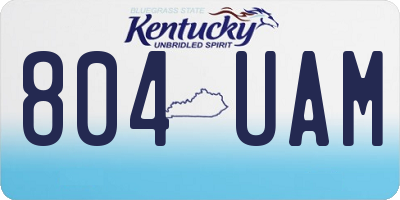 KY license plate 804UAM
