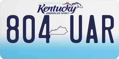 KY license plate 804UAR
