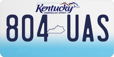 KY license plate 804UAS