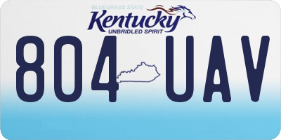 KY license plate 804UAV