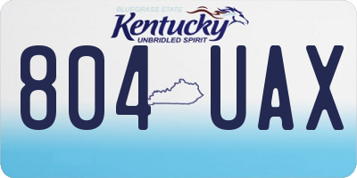 KY license plate 804UAX