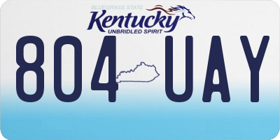 KY license plate 804UAY