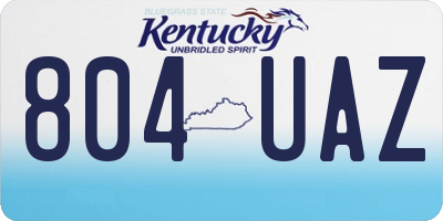 KY license plate 804UAZ