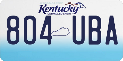 KY license plate 804UBA