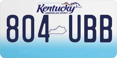 KY license plate 804UBB