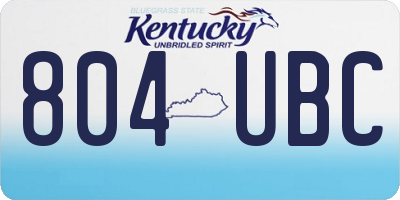 KY license plate 804UBC