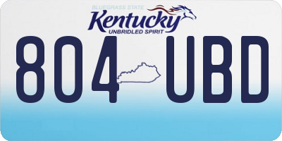 KY license plate 804UBD