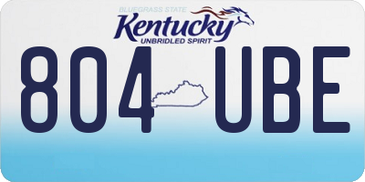 KY license plate 804UBE