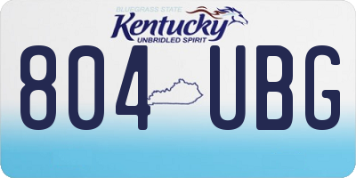 KY license plate 804UBG