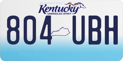KY license plate 804UBH