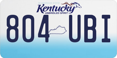 KY license plate 804UBI