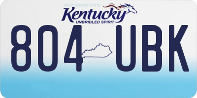 KY license plate 804UBK