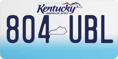 KY license plate 804UBL