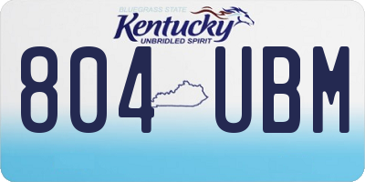 KY license plate 804UBM