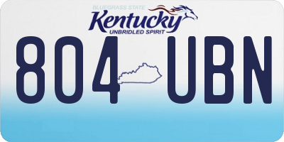KY license plate 804UBN