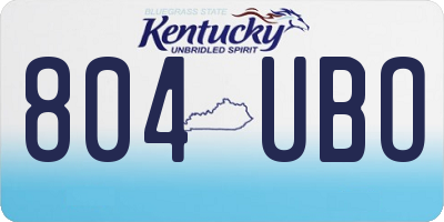 KY license plate 804UBO