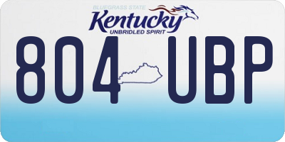 KY license plate 804UBP