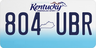 KY license plate 804UBR