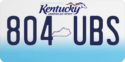 KY license plate 804UBS