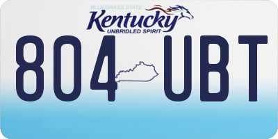 KY license plate 804UBT