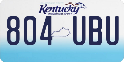 KY license plate 804UBU