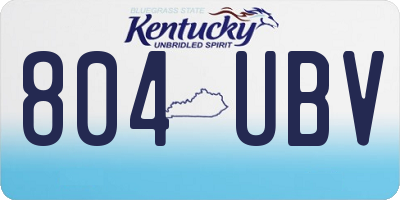 KY license plate 804UBV