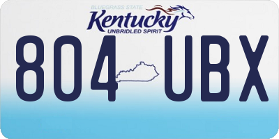KY license plate 804UBX