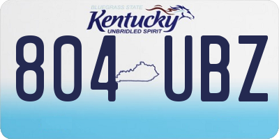 KY license plate 804UBZ