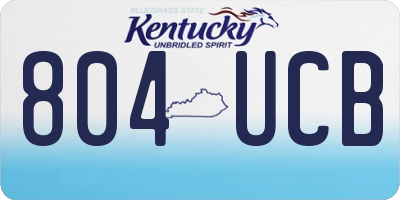 KY license plate 804UCB