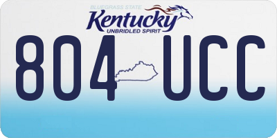 KY license plate 804UCC