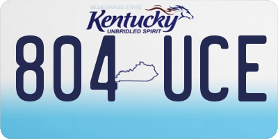 KY license plate 804UCE