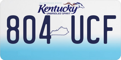 KY license plate 804UCF