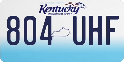 KY license plate 804UHF