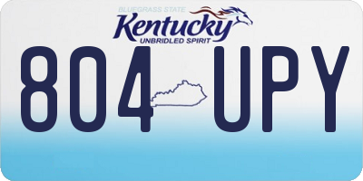 KY license plate 804UPY