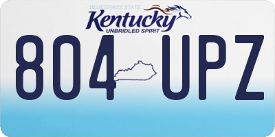 KY license plate 804UPZ