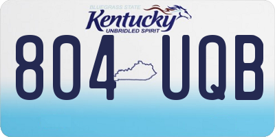 KY license plate 804UQB